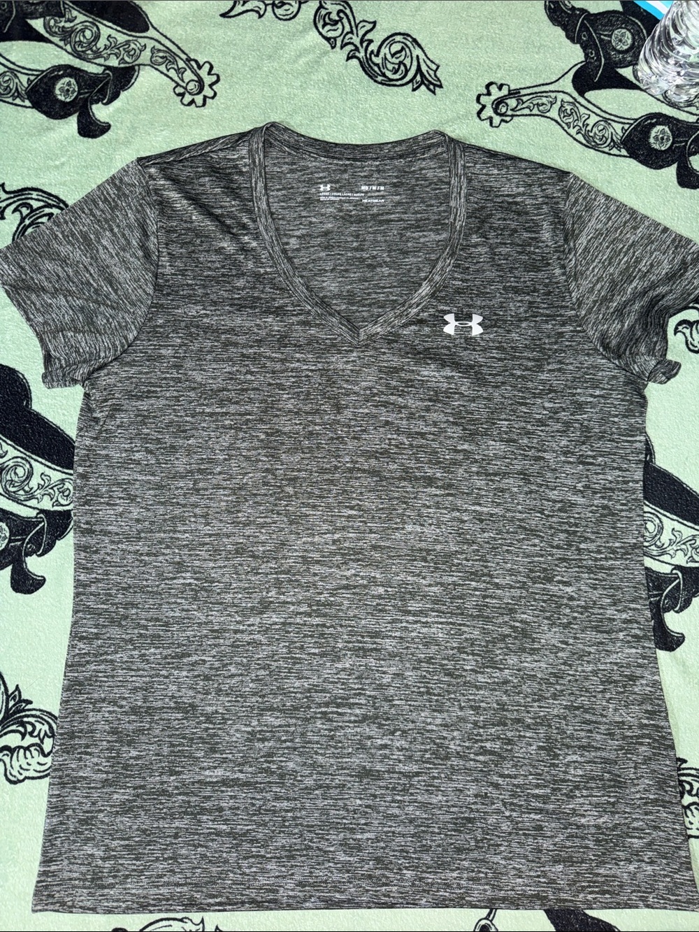 NWOT Under Armour Gray Heather V-Neck Performance Tee MEDIUM